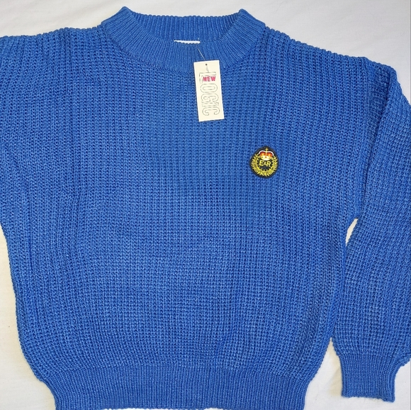 New Logic Blue Crew Neck Knit Sweater with Crest, X-Large, NWT - Picture 2 of 11